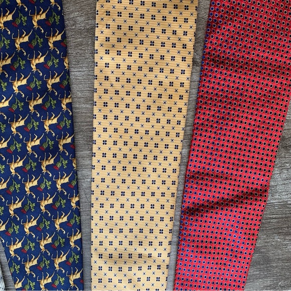 Lot 4 Printed 100% Silk Ties J.Crew Tommy Hilfiger Banana Republic Gap Premium - Picture 6 of 12